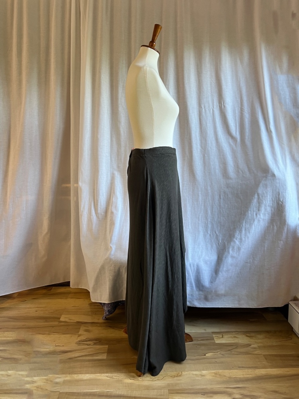 Khaki Knit Maxi Wrap Skirt - Picture 4 of 6